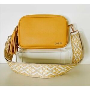 NWOT Mustard Yellow Crossbody Bag With Tassel And Studs